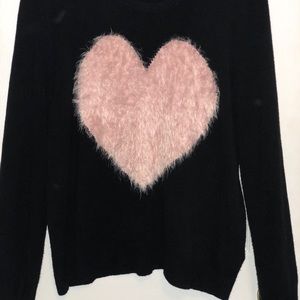 H&M Divided Fuzzy Heart Sweater